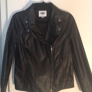 Faux black leather jacket